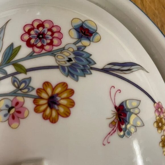 Vtg JARDIN by Andrea au gratin COVERED CASSEROLE oven to table floral butterfly - Picture 14 of 16